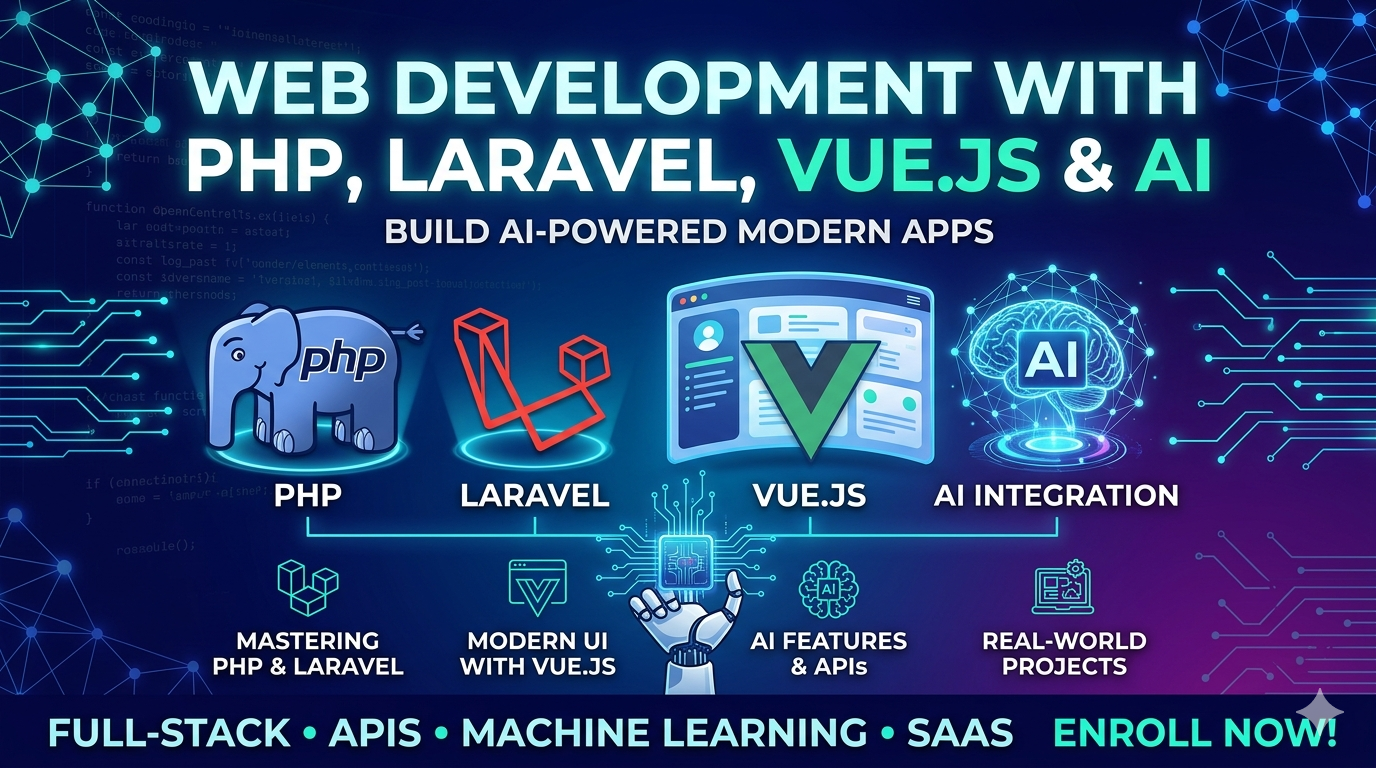 Web Development with PHP, Laravel, Vue JS & AI Integration thumbnail
